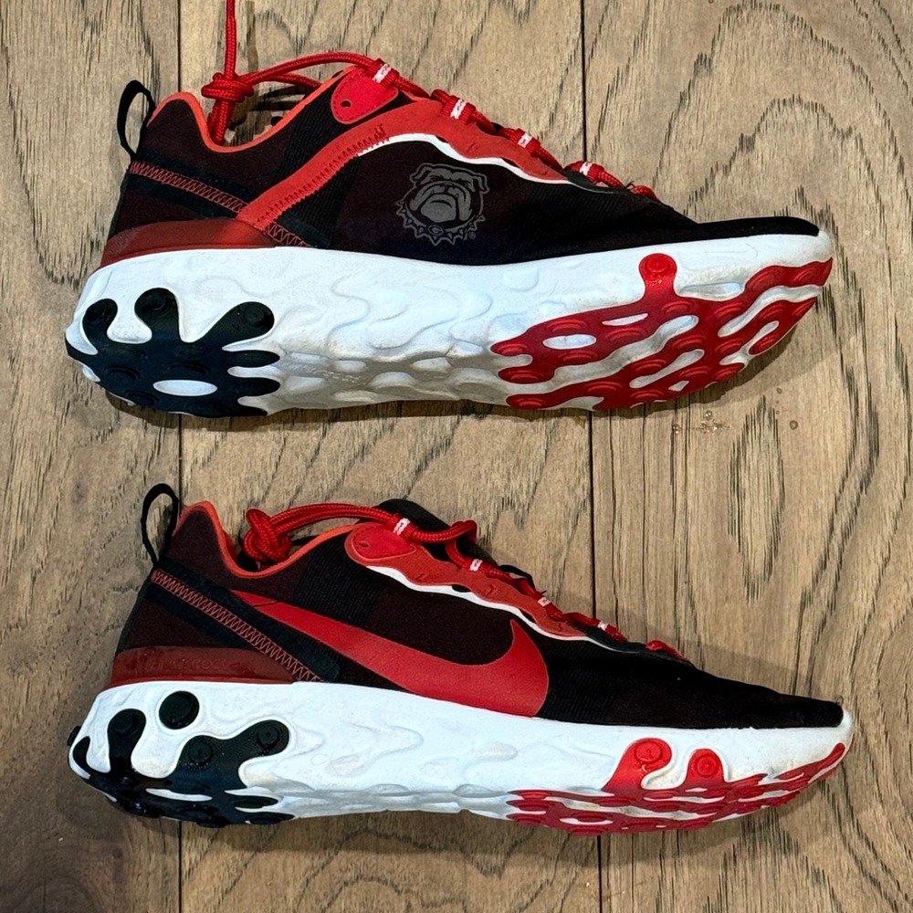 Nike React Element 55 NCAA Georgia Bulldogs Black Red Mens 9.5